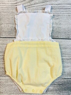 The Beaufort Bonnet Company White & Yellow Seersucker Bubble Diaper Cover